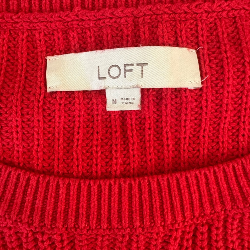 LOFT Medium Red Tunic Knit Sweater - Picture 9 of 10